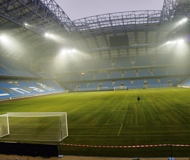 Stadion Miejski w Poznaniu. Pojemność to 44 344 miejsca, w...