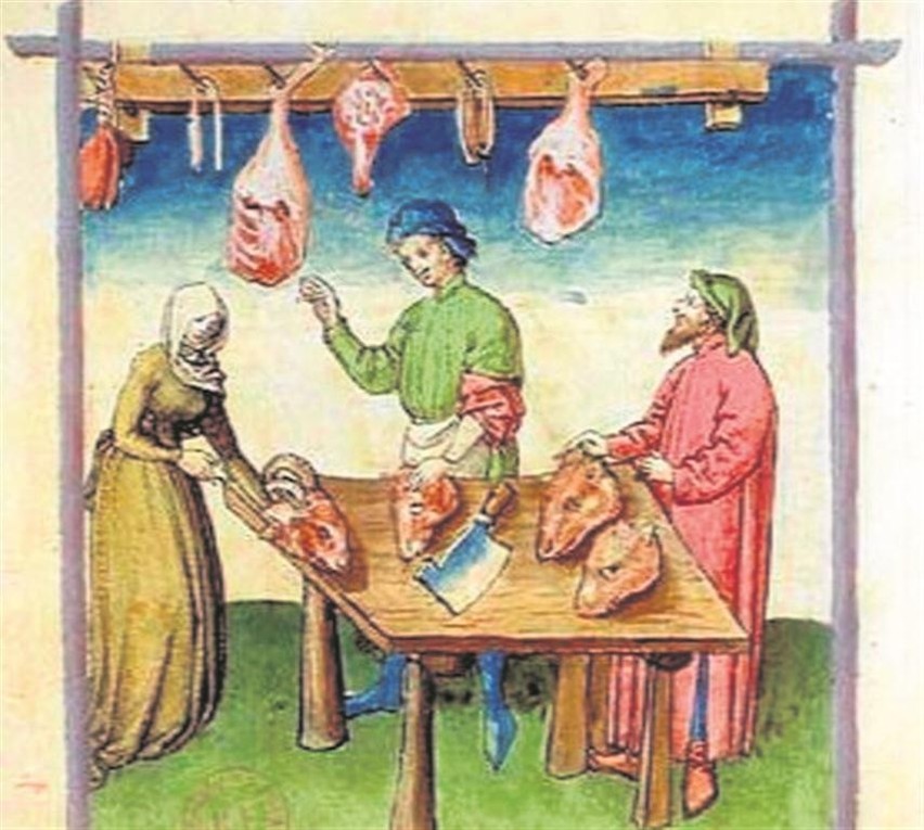 Wokół  średniowiecznej kuchni - kupowanie mięsa u rzeźnika