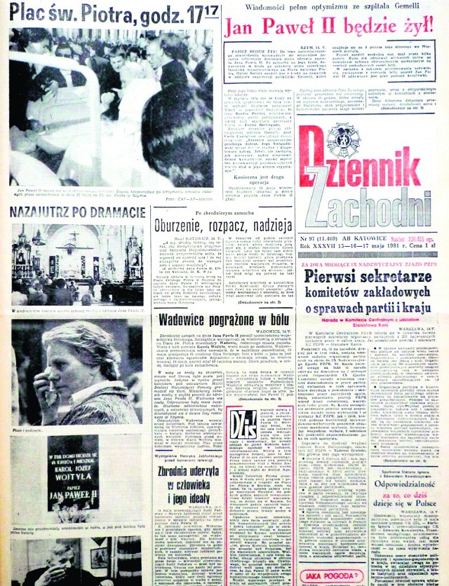 &quot;DZ&quot;  z  15 maja 1981 r.- informacje z Watykanu nadal na czołówce