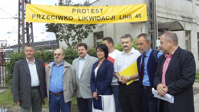 Akcja protestacyjna przeciwko likwidacji linii tramwajowej 46