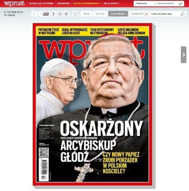 Okładka Wprost, wydanie 12/2013, poniedziałek 18 marca 2013