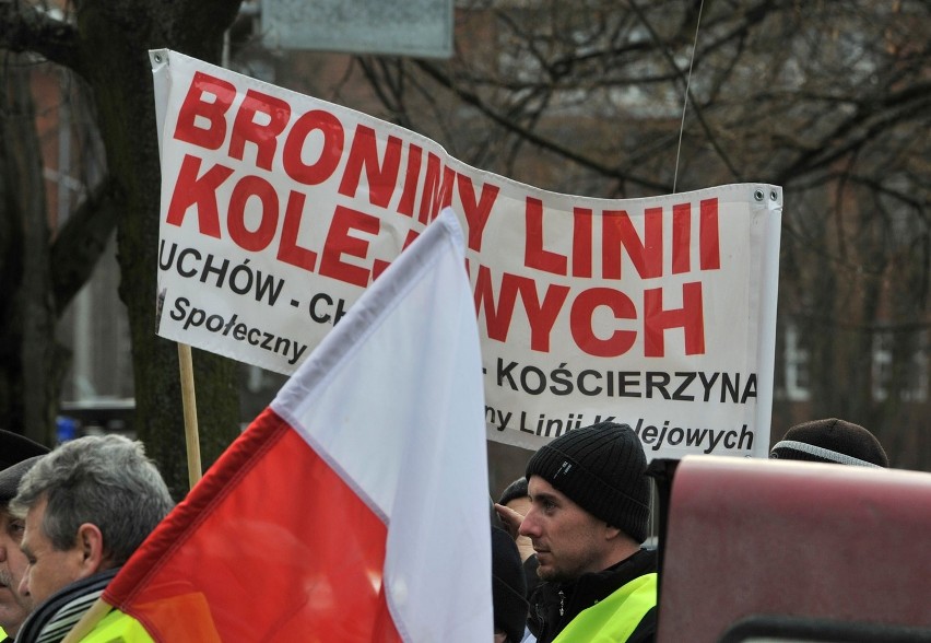 Gdańsk: Protestowali, aby przywrócić połączenia PKP [ZDJĘCIA]