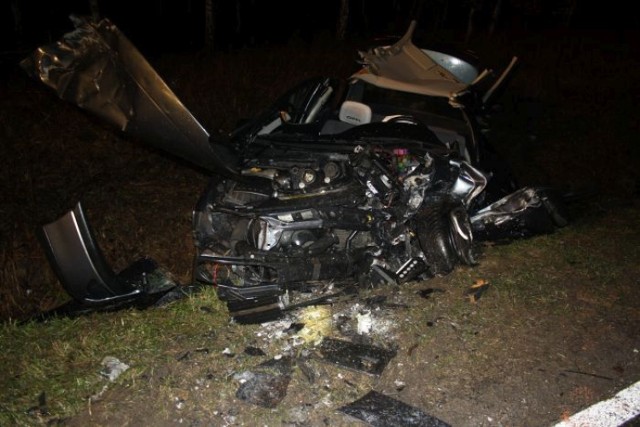 Wypadek czołowy aut osobowych w Kłódce pod Grudziądzem