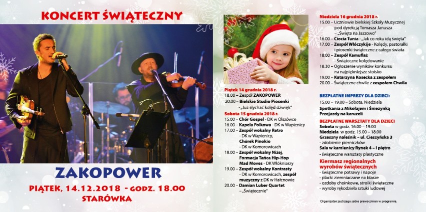 Święta na starówce 2018 w Bielsku-Białej: Zakopower znów zachwyci publiczność!