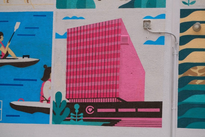 W Wawrze powstał mural z najważniejszymi symbolami dzielnicy. Wśród ilustracji m.in. Plaża Romantyczna i Falenicka Sosna