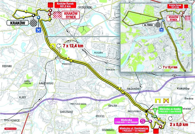 Tą trasą pojadą kolarze podczas ostatniego - krakowskiego - odcinka 69. wyścigu Tour de Pologne