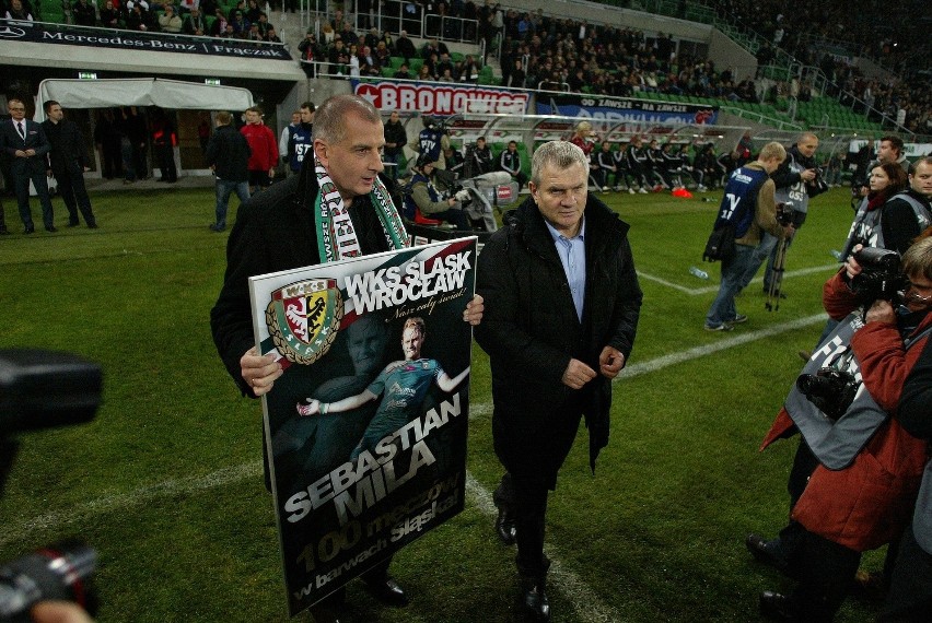 Rafał Dutkiewicz na stadionie we Wrocławiu