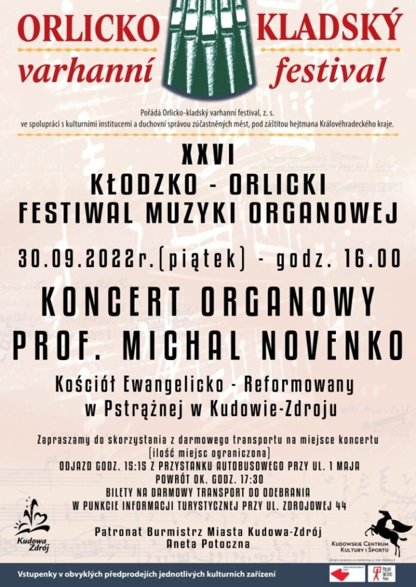 XXVI Kłodzko-Orlicki Festiwal Muzyki Organowej odbędzie się...