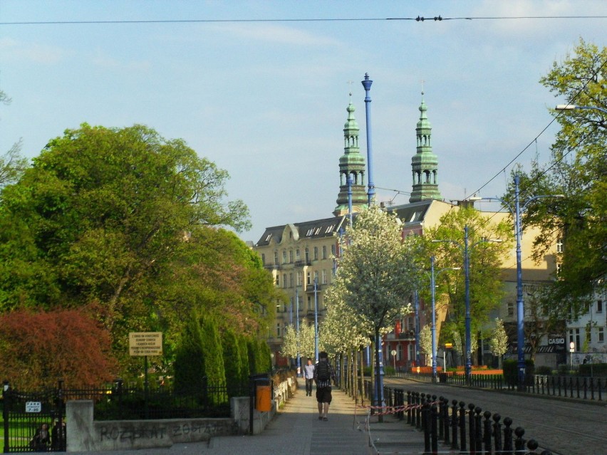 Centrum Poznania, w oddali widoczny Kościół św. Franciszka...