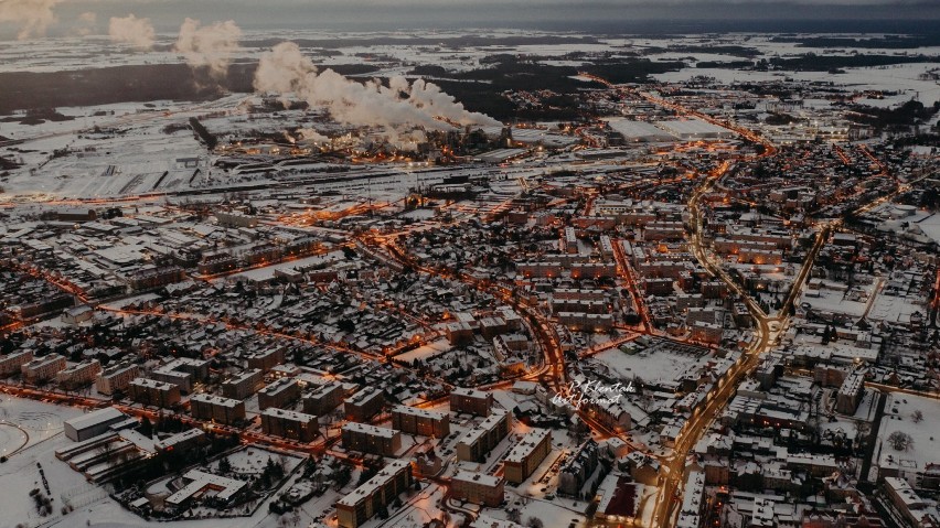 Szczecinek o poranku, czyli zimowe dronowe zdjęcia Piotra Klentaka GALERIA