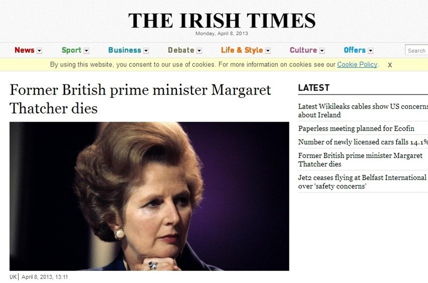 Margaret Thatcher nie żyje. To ona zniszczyła górnicze związki zawodowe [CZOŁÓWKI SERWISÓW]
