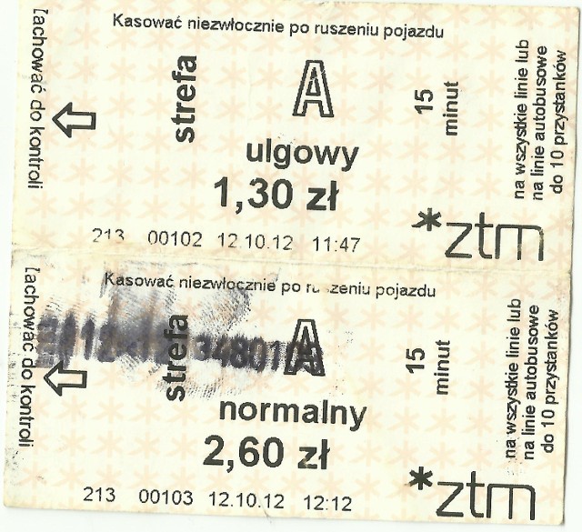 Bilet normalo-ulgowy