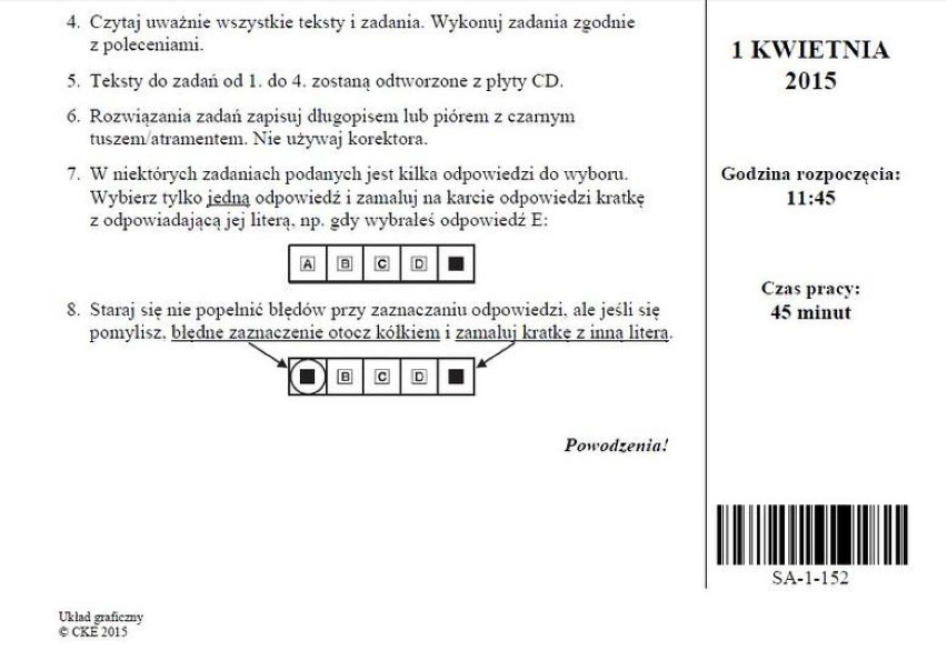 Sprawdzian szóstoklasisty 2015 CKE. Część 2: język angielski [ARKUSZE, PYTANIA, ODPOWIEDZI]