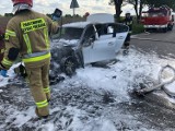 Pożar samochodu na trasie Przylepki-Brodnica 