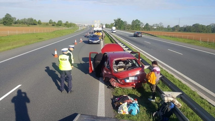 Zdarzenie miało miejsce na 214. kilometrze na jezdni w...