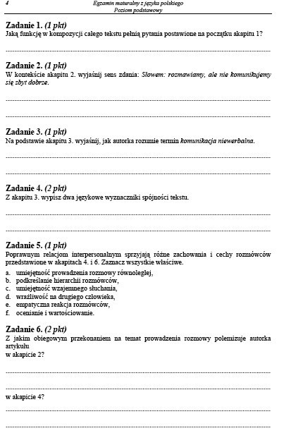 Matura: Zestaw pytań maturalnych w 2011 r.