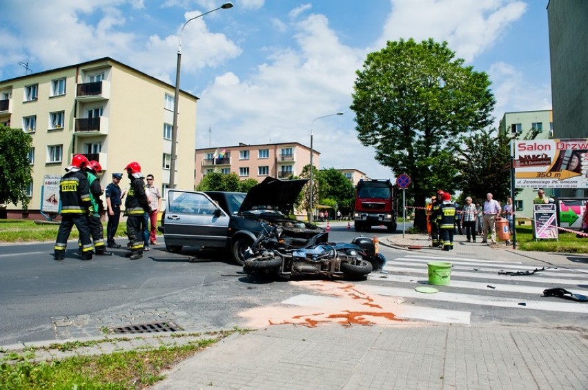 Wypadek na ul. Roosevelta w Gnieźnie.