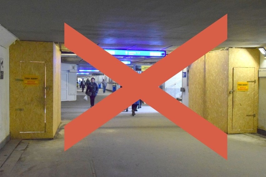 W czwartek 3 listopada zamkną część tunelu pod dworcem kolejowym w Kielcach. Zobacz zdjęcia 