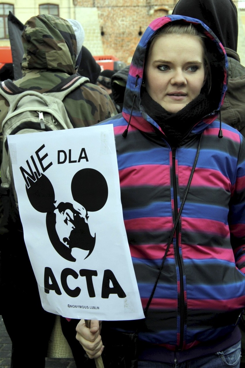 Protest przeciwko ACTA w Lublinie (ZDJĘCIA, WIDEO)