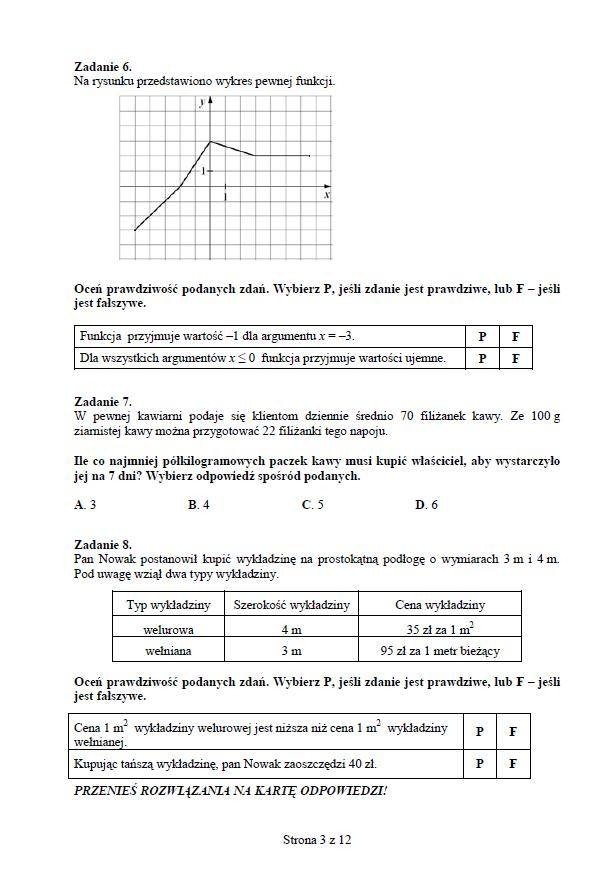 Próbny egzamin gimnazjalny 2013 z CKE [cz. matematyczno-przyrodnicza] ARKUSZE, ODPOWIEDZI