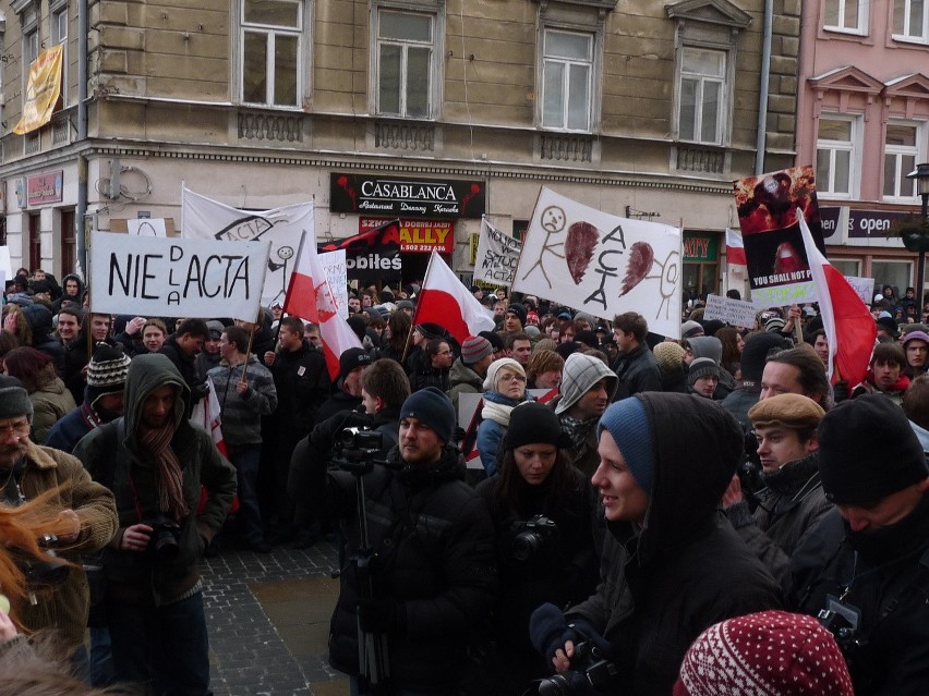 Protest przeciwko ACTA w Lublinie (ZDJĘCIA, WIDEO)