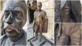 Kolejna dewastacja pomnika Tadeusz Tertila na tarnowskim Rynku. W sercu miasta ktoś pobazgrał rzeźbę legendarnego burmistrza 
