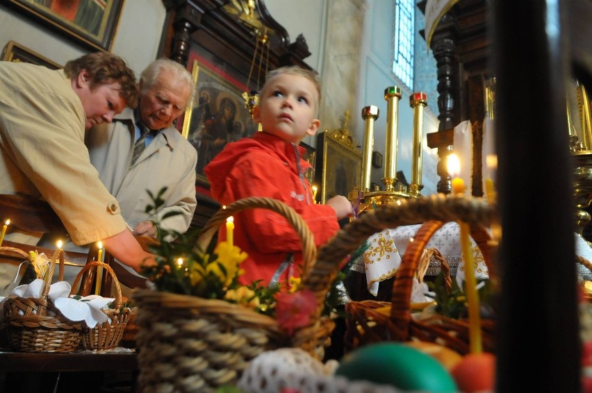 Święcenie pokarmów w cerkwi przy ul. Ruskiej w Lublinie