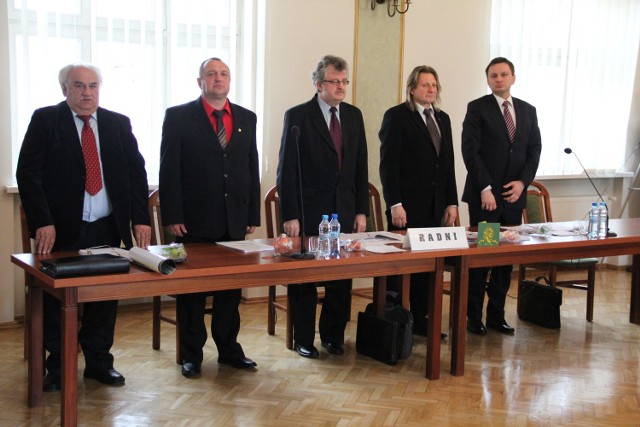 Stoją od lewej: Zdzisław Bednarek, Mieczysław Troska, Kazimierz Cichoń (spoza klubu DiPdS), Mieczysław Skuza i Marek Rubik