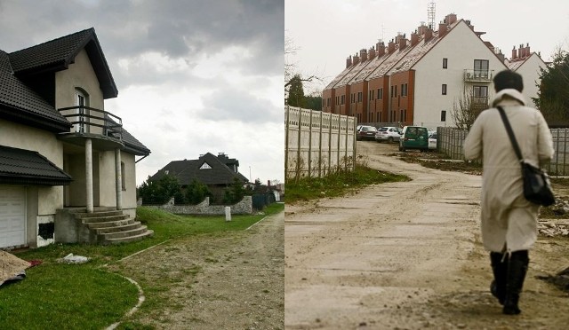 Tak wygląda ul. Perłowa nr 1 z dwoma domami. Tak zaś, otoczona działkami, Perłowa nr 2