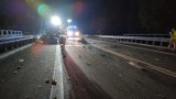 Nocny wypadek na DK11 pod Lublińcem. Ciężarówka wylądowała w rowie