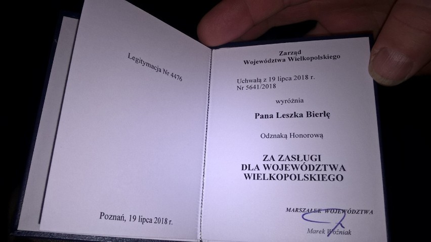 Leszek Bierła wyróżniony za zasługi dla województwa wielkopolskiego