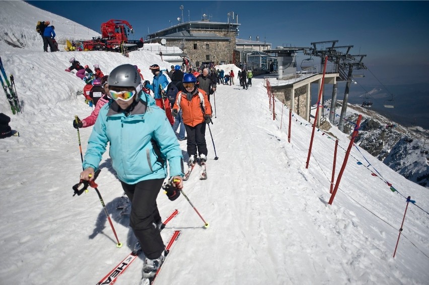 30.03.2014 zakopane kasprowy wierch narciarze narty sezon...