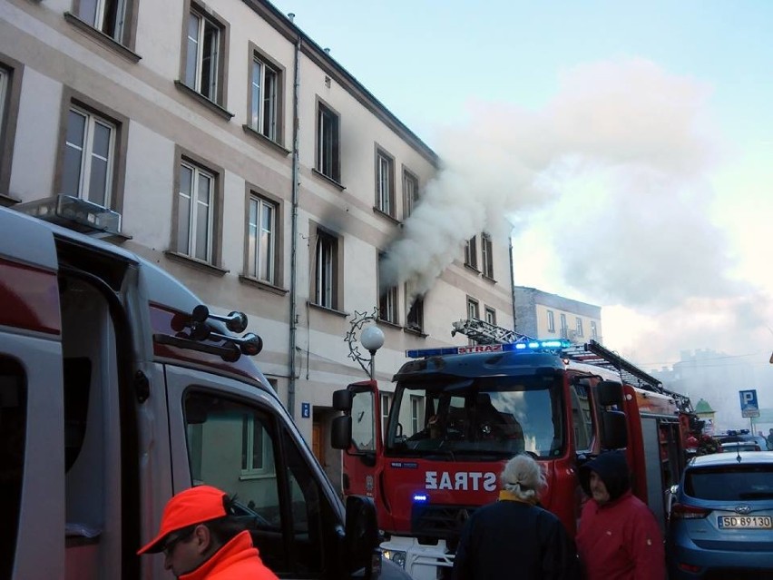 Pożar na Modrzejowskiej w Sosnowcu