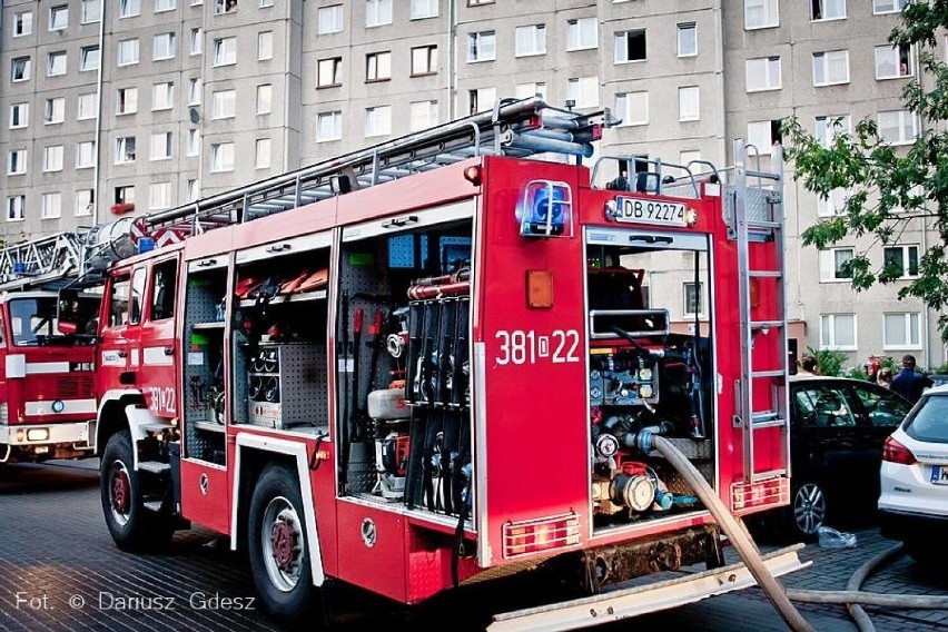 Pożar na ulicy Poselskiej w Wałbrzychu