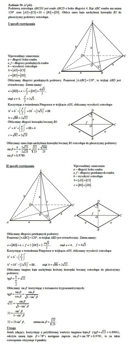 Matura 2012 Matematyka - zadania pewniaki [ZADANIA MATURALNE]