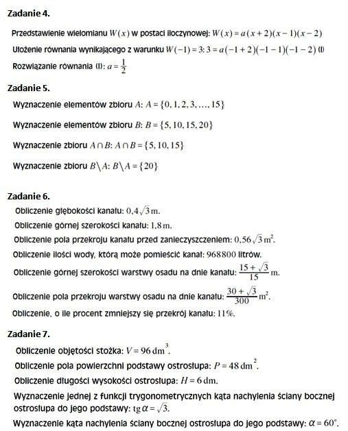 Matura 2012: Test z matematyki nr 9 - rozwiązania