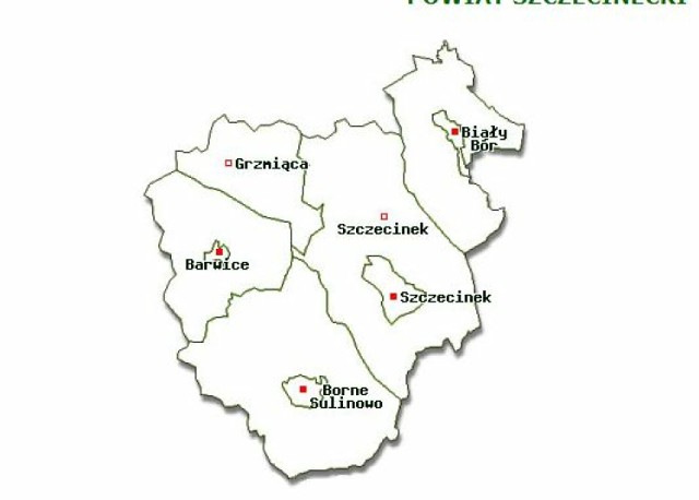 Mapa powiatu szczecineckiego