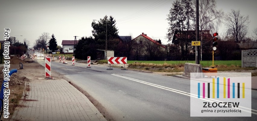Ulica Wieluńska w Złoczewie już praktycznie gotowa. Dzięki inwestycji na wojewódzkiej drodze pojawił się wyczekiwany chodnik ZDJĘCIA