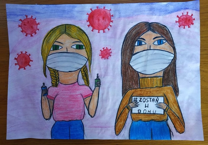 „Wyobraźnia w koronie”. Konkurs Galerii Staszica 13 w Zamościu pokazał, jak dzieci widzą czas pandemii