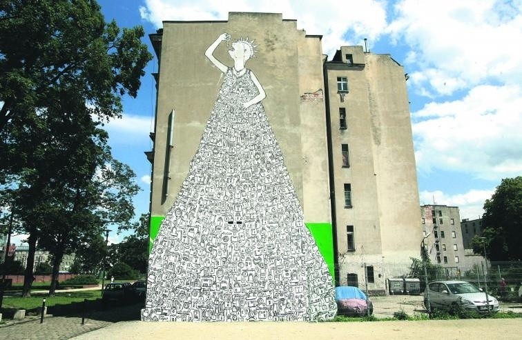 Mural wykonany przez Blu zdobi budynek na Wyspie Słodowej