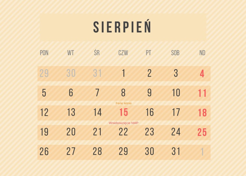 Kalendarz roku szkolnego 2018/2019 POBIERZ ONLINE