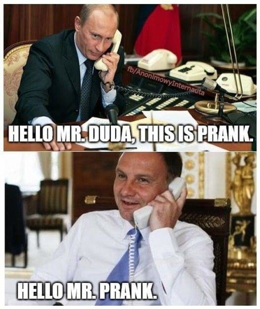 Andrzej Duda i telefon z ONZ MEMY. Rosyjscy youtuberzy...