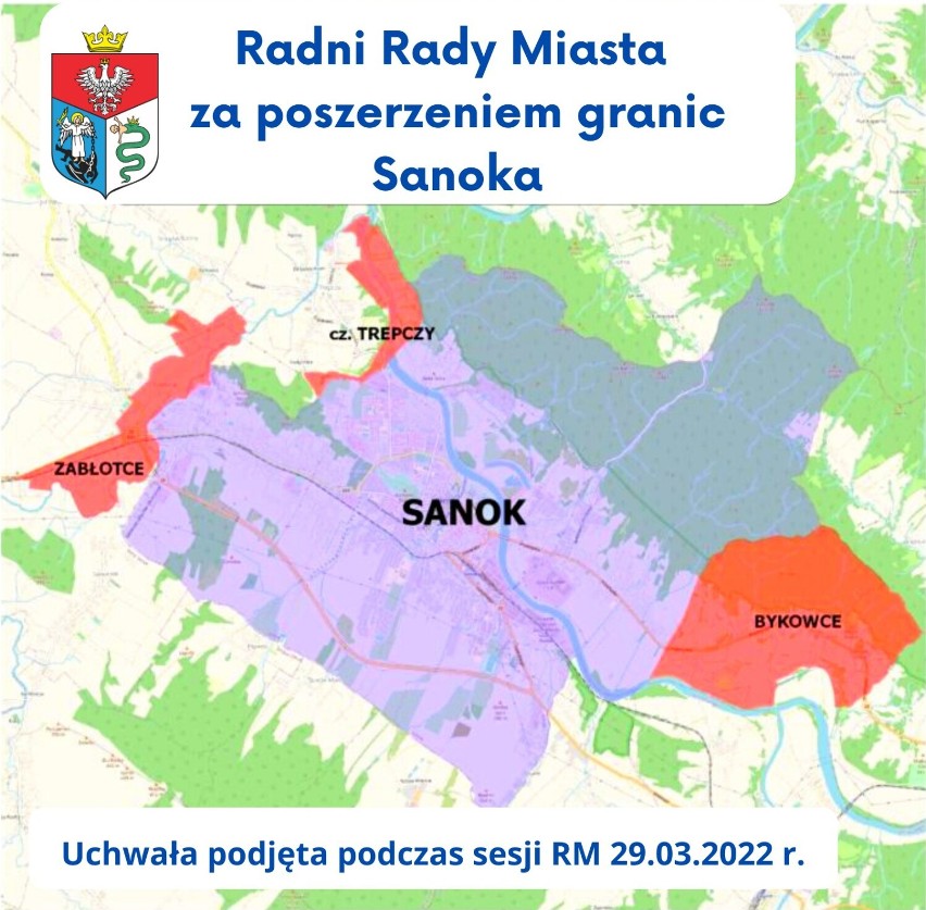 Radni miejscy za poszerzeniem granic Sanoka. Decyzja o poszerzeniu zapadnie w połowie roku