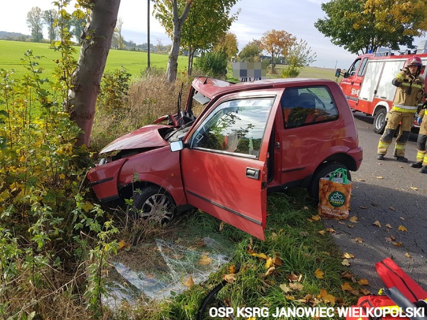 Wypadek w Brudzyniu (gmina Janowiec Wielkopolski).