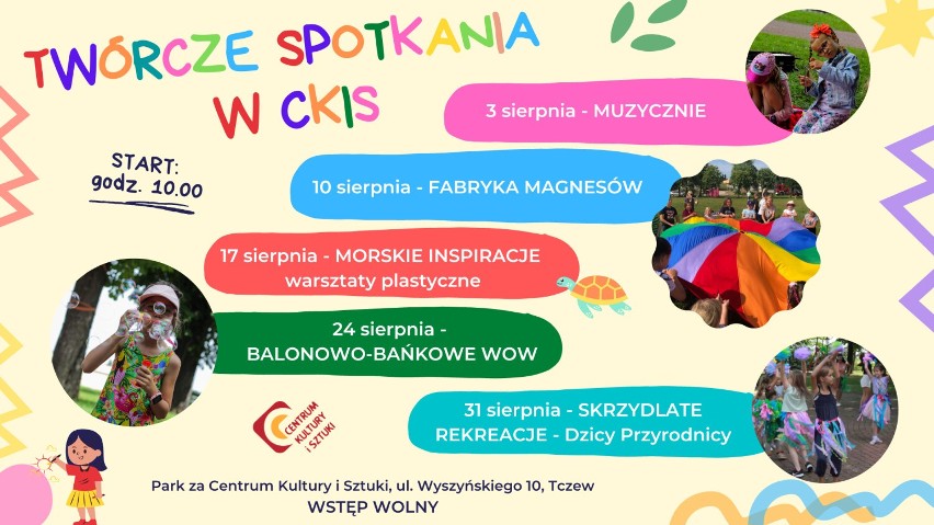 Twórcze spotkania w Centrum Kultury i Sztuki w Tczewie. Co czeka nas w sierpniu?