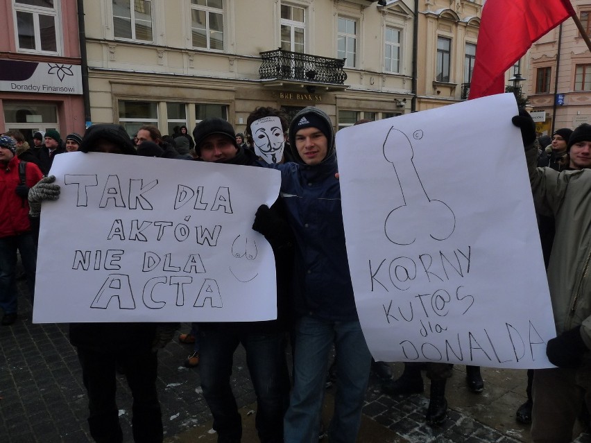 Protest przeciwko ACTA w Lublinie (ZDJĘCIA, WIDEO)