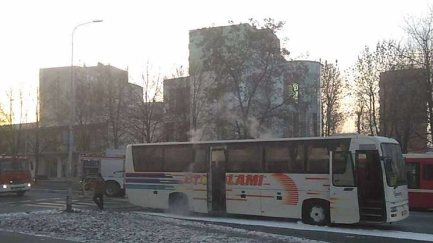 Pożar autobusu w Zawierciu [FOTO]