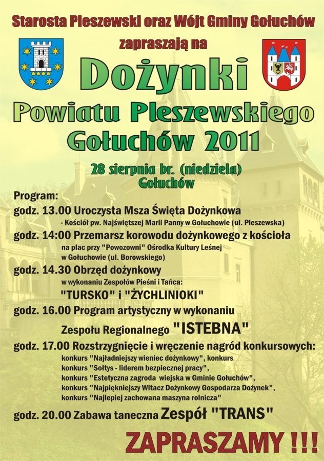 Poznaj program powiatowych dożynek w Gołuchowie