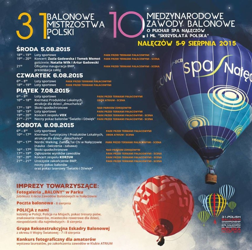 X Międzynarodowe Zawody Balonowe o Puchar SPA Nałęczów [PROGRAM]