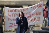 Protest w Bielsku-Białej przeciwko budowie spalarni odpadów - ZDJĘCIA. Protestujący zebrali się przed Ratuszem